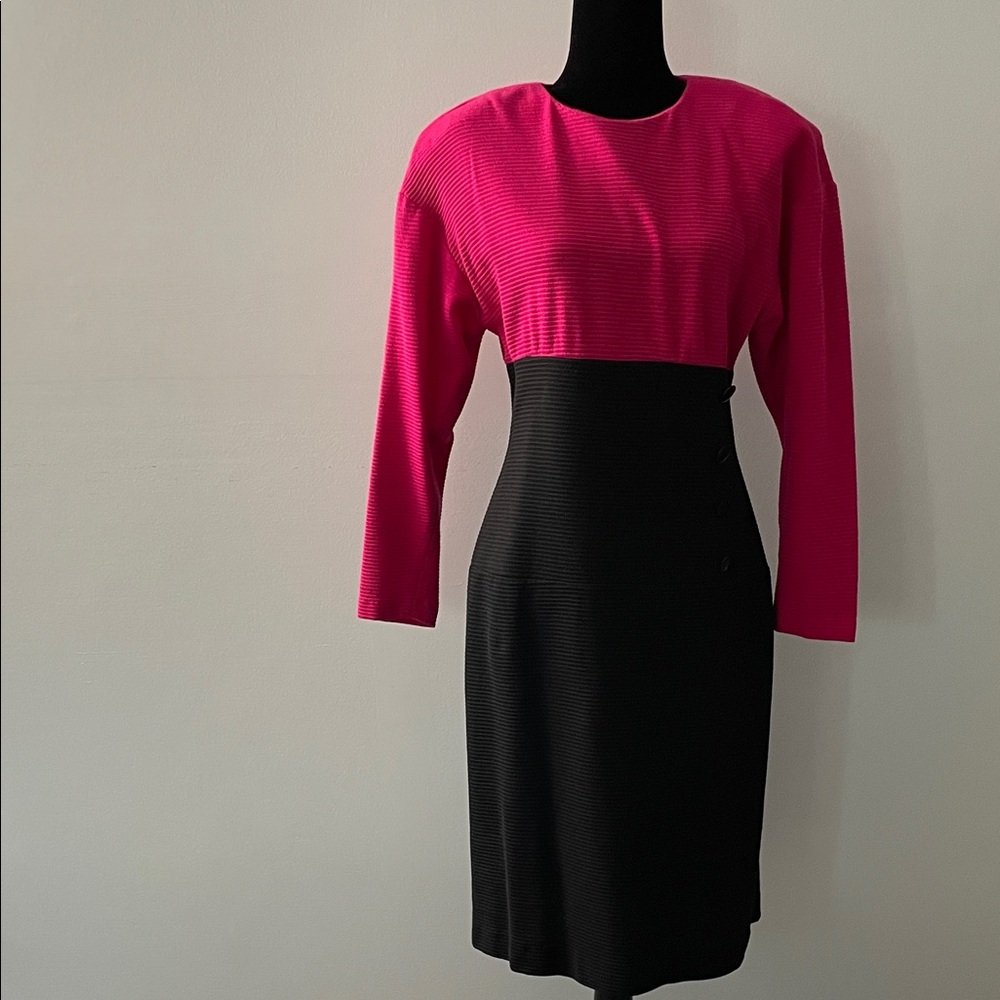 Elegant Pink and Black Women's Dress